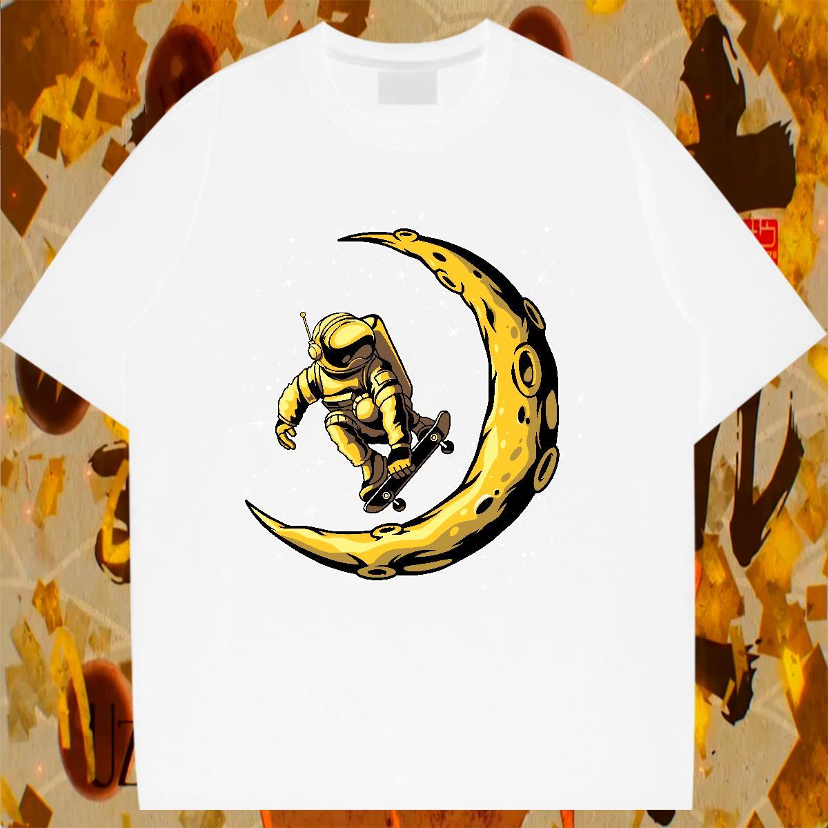 Female Couples T Shirts 230g Pure Cotton universe Hip Hop Street T Shirts Women Breathable Cartoon Anime Tee Shirt