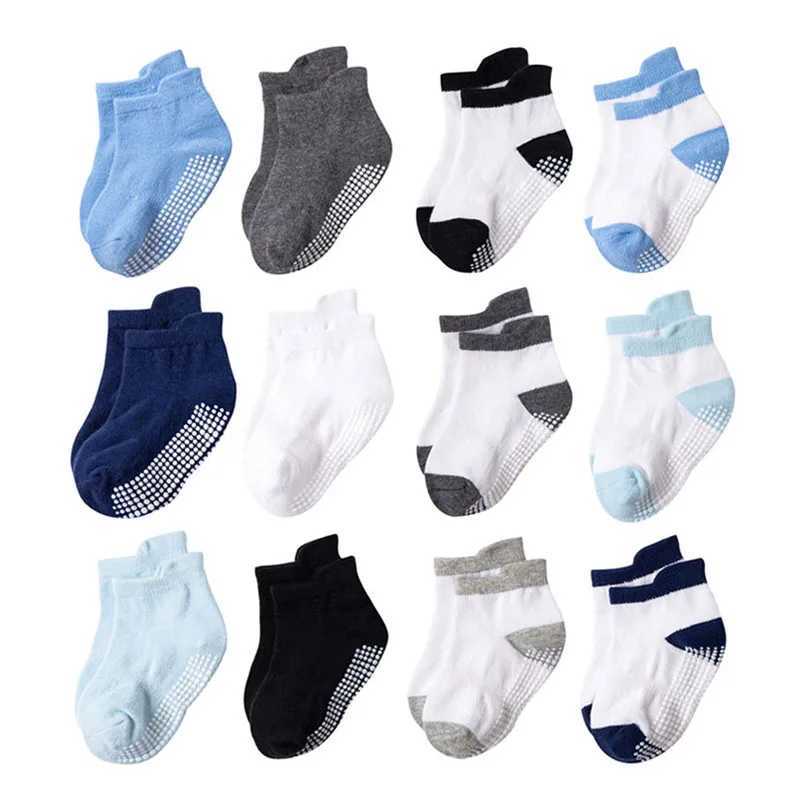 6 Pairs Kids Non-slip Floor Socks For Toddler Baby Boys Girls Indoor Activities Learn To Walk Ankle Socks CL240824