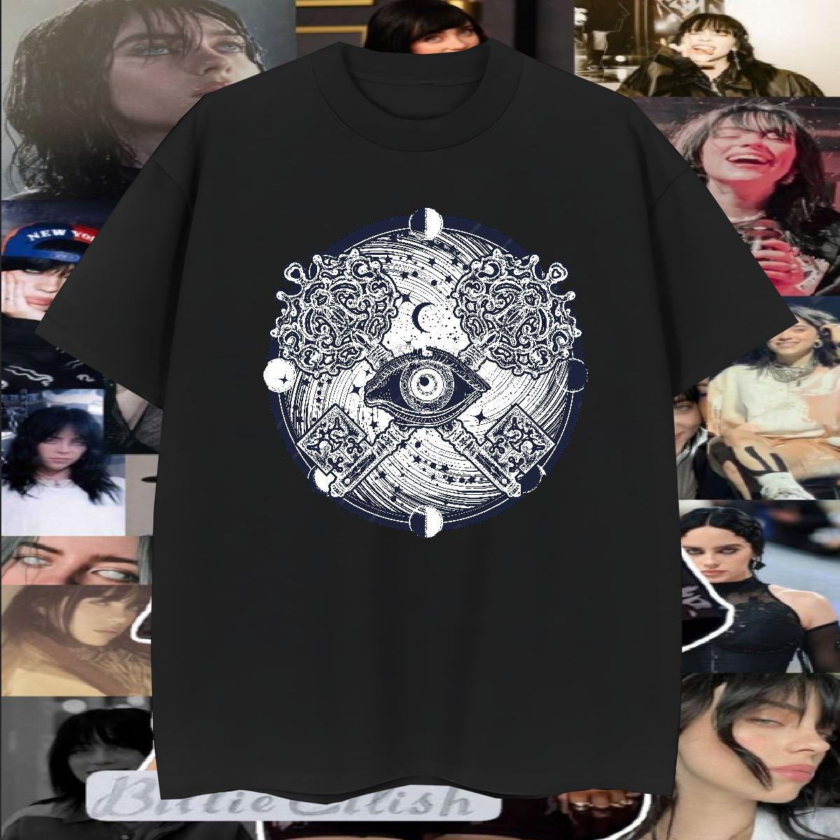 Brand T shirt 230g Cotton eye of the devil Daily Outfit Graphic Round Neck Short Sleeve Men Tshirts Fashion Tees Shirts