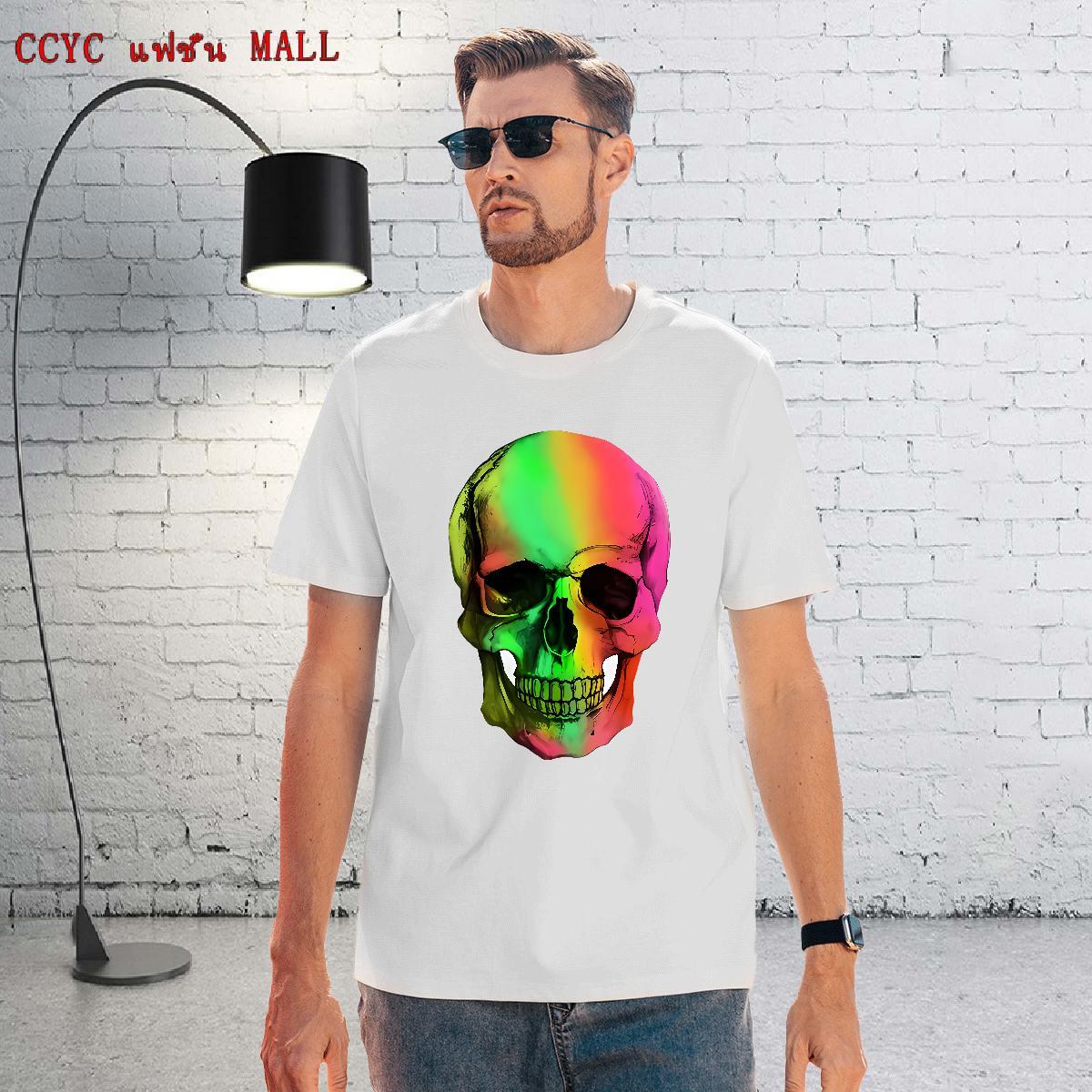 Free Shipping T-Shirts 230g Cotton skull Summer Casual Custom Cartoon Short Sleeve O-Neck Men Tshirts Fashion New Polos