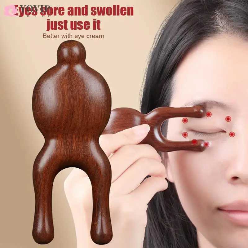 Sandalwood Facial Lifting Meridian Comb Massager For Eyes Nose Ear Neck Promote Blood Circulation Trigger Point Gua Sha Board CL240824