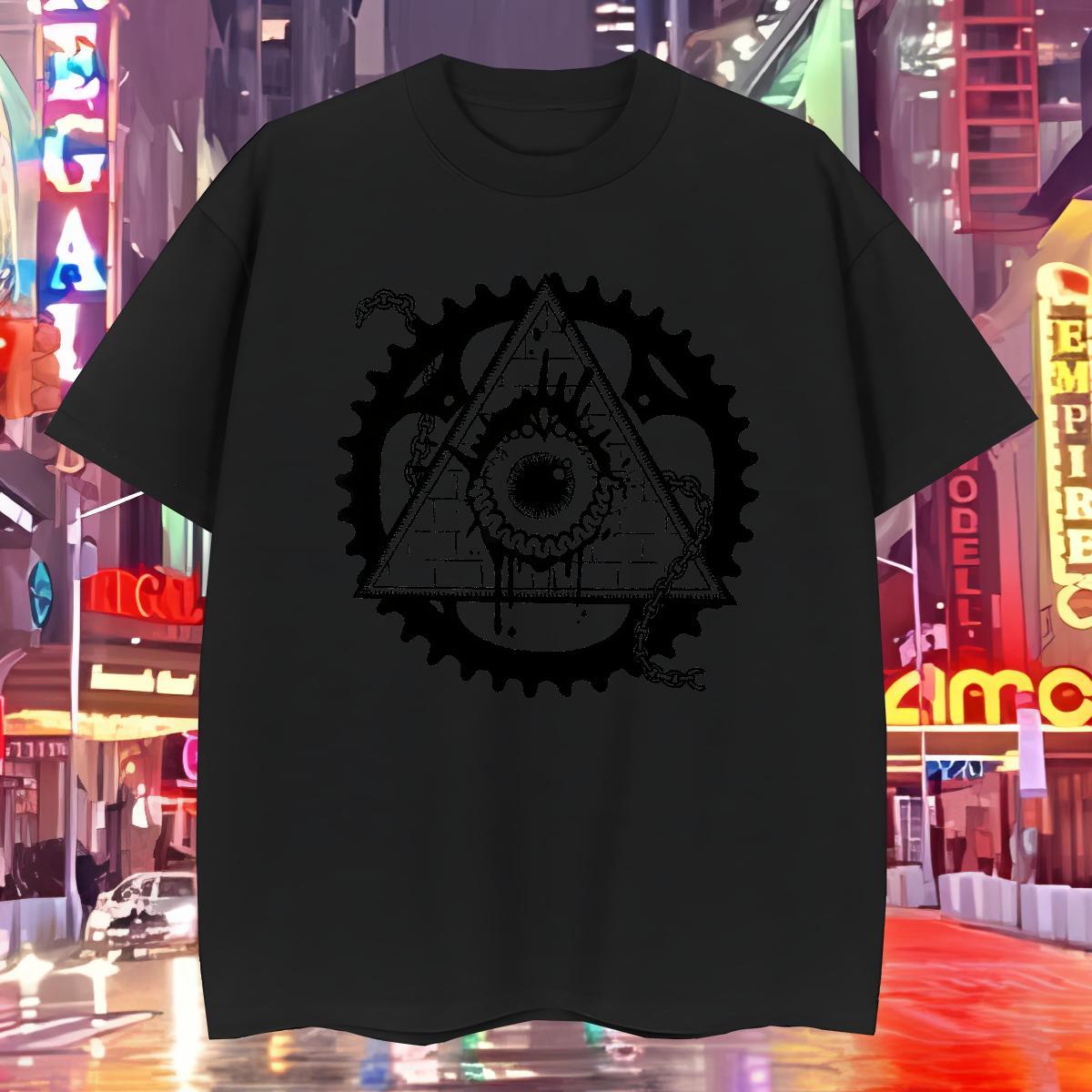 High Quality T Shirt For Man 230g 100% Cotton eye of the devil Street wear Hip Hop Oversized Pure Cotton Mens Tshirts Fashion Designer Top Tees