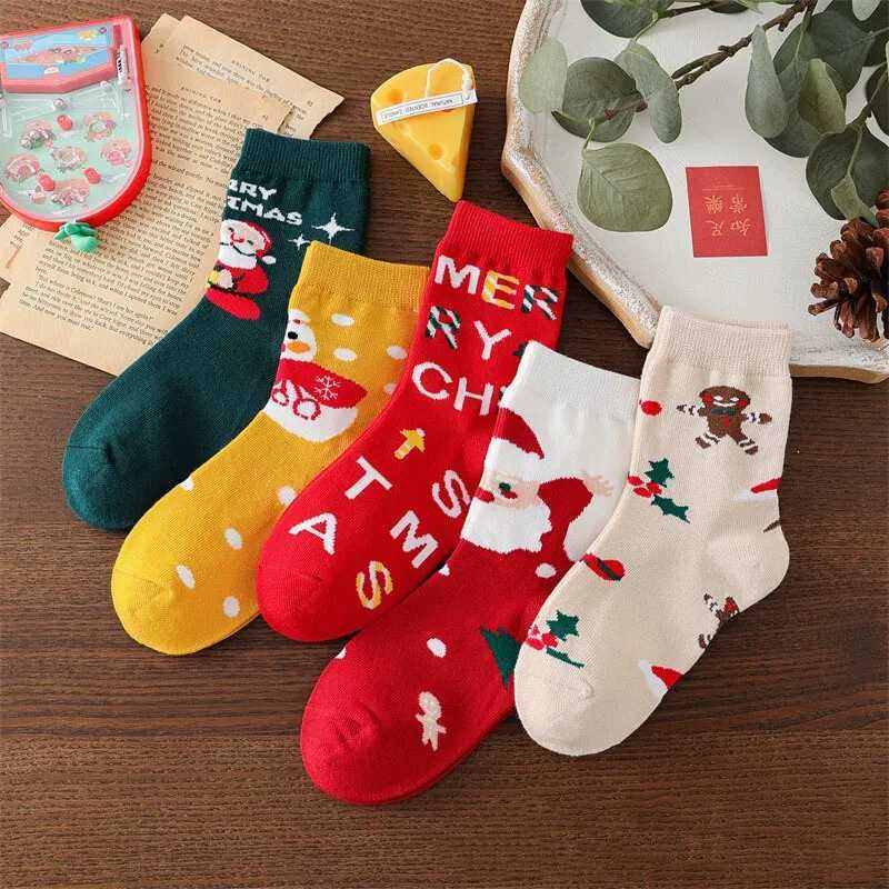 Kids Christmas Socks For 1-10Years Childrens Short Socks Girls Boys Winter Warm Cotton Toddler New Year Gift Santa Claus Socks CL240824