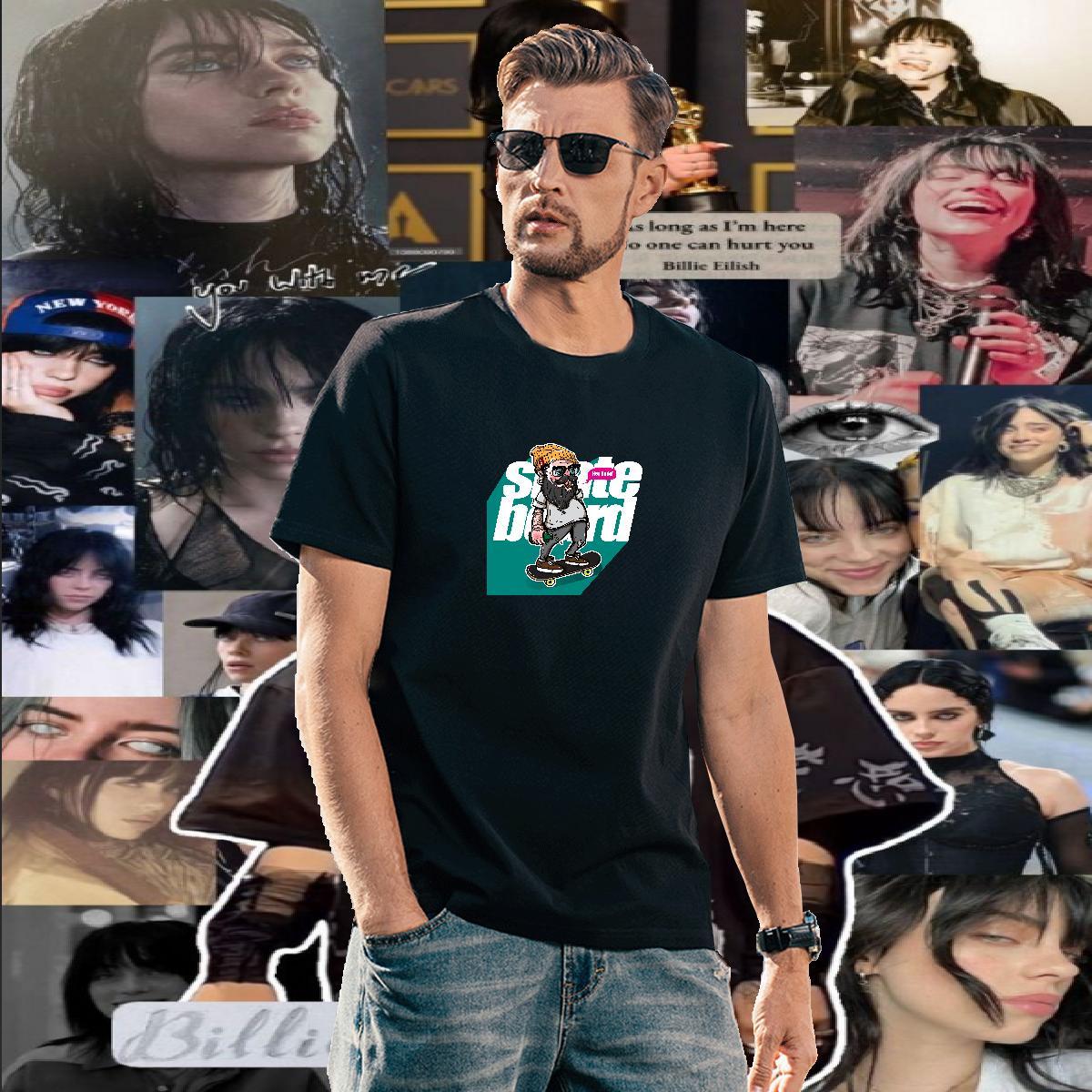Loose Men T Shirts 230g 100% Cotton person Daily Wear DIY Anime Breathable Short Sleeve Tshirts Casual New Tops