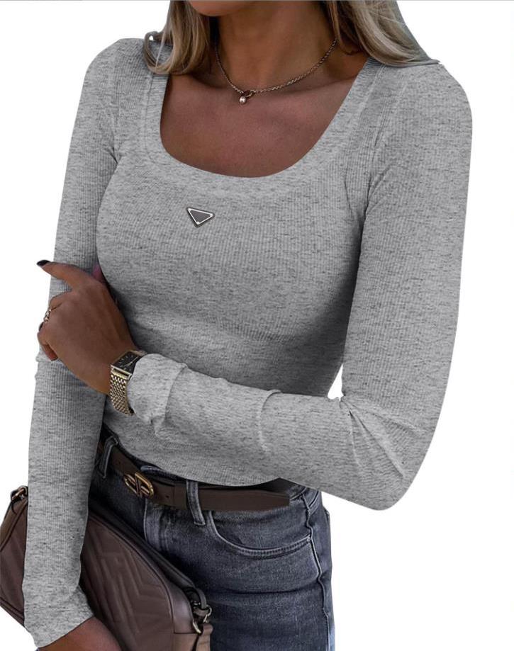 new Designers Womens Letter T-shirt Long Sleeved Outwears Street Shirt Black White Colors Tees Ladies Clothes Classic Elastic Slim Tops