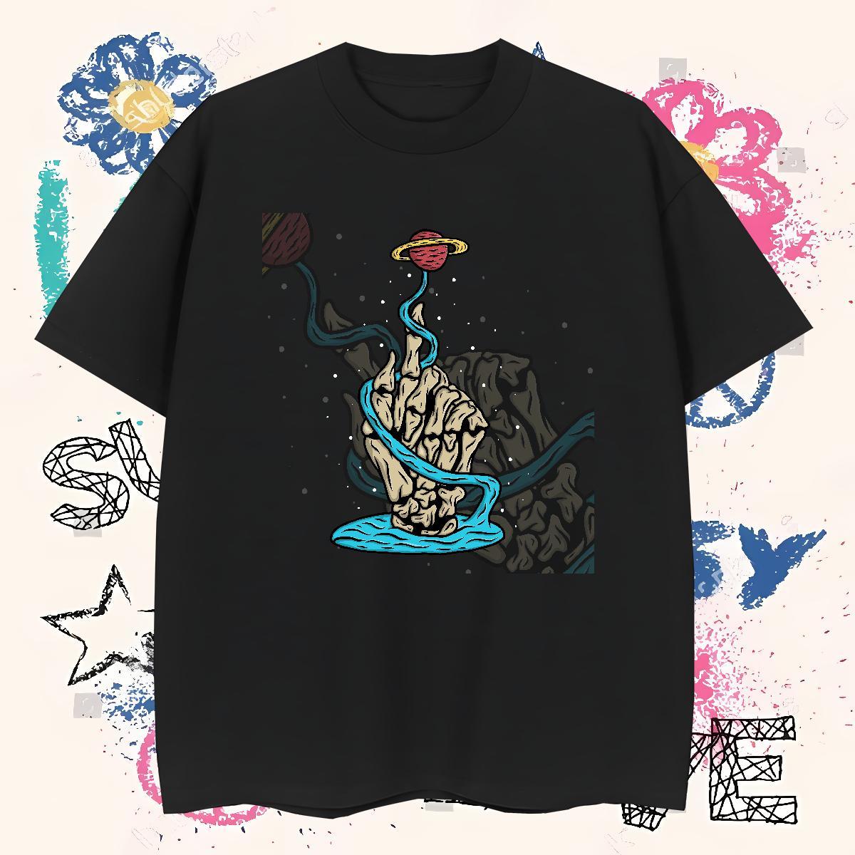 Cool Mens T Shirts 100% Cotton 230g ET Daily Outfit Custom Print Oversized Breathable Crew Neck Men Tshirts New Arrival Clothes