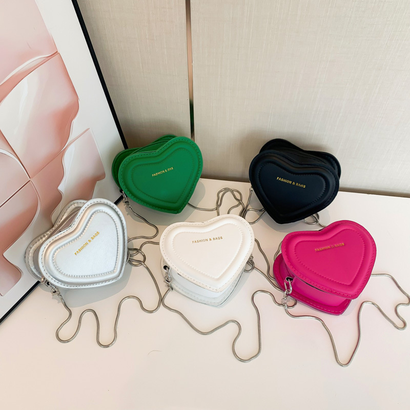 Women's fashionable peach shaped small bag simple girl's heart single shoulder bag