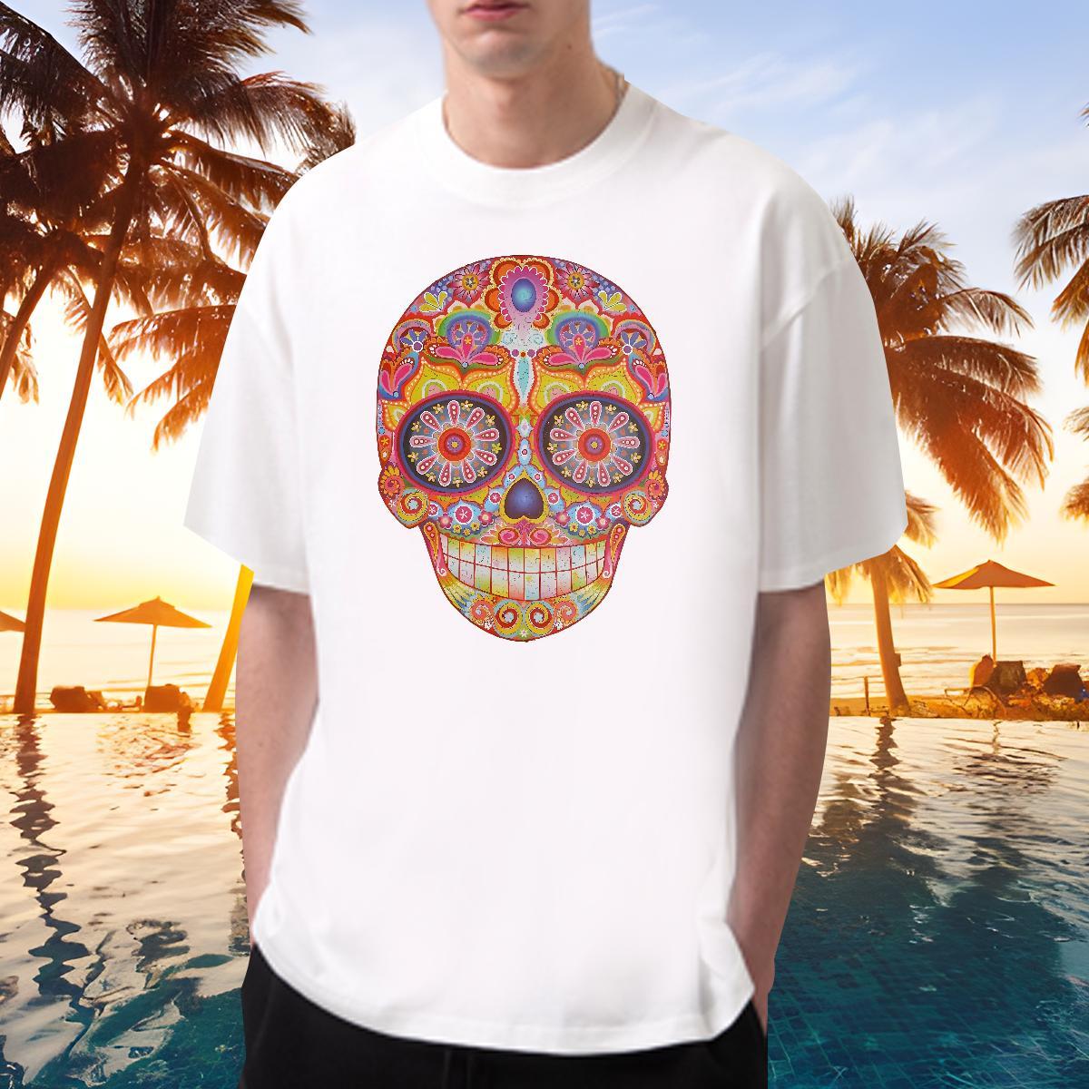Free Shipping Men T Shirts 230g 100% Cotton skull Summer Casual Custom Cartoon Pure Cotton Mens Tshirts Stylist Top Tees