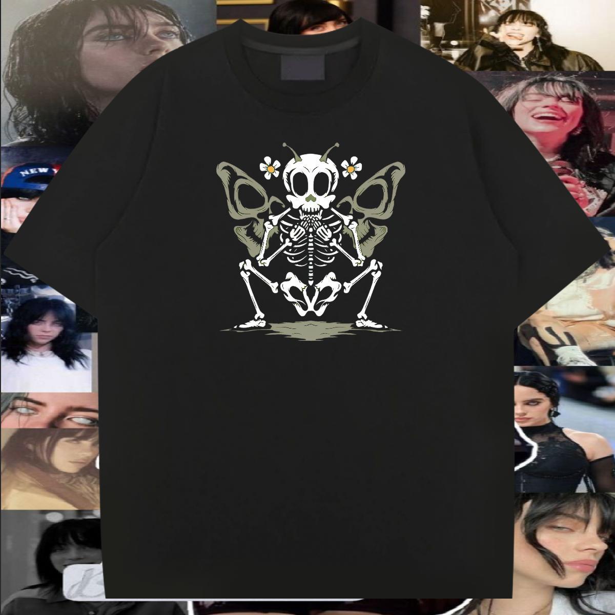 Classic T Shirts Men 230g Cotton skull Beach DIY Breathable Short Sleeve Tshirt for Man Woman Designer Fashion Clothes