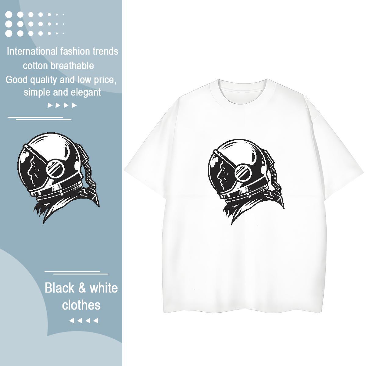 Popular Womens Tshirts 100% Cotton 230g universe Hip Hop T-Shirts Crew Neck Breathable Cartoon Print Top Tees
