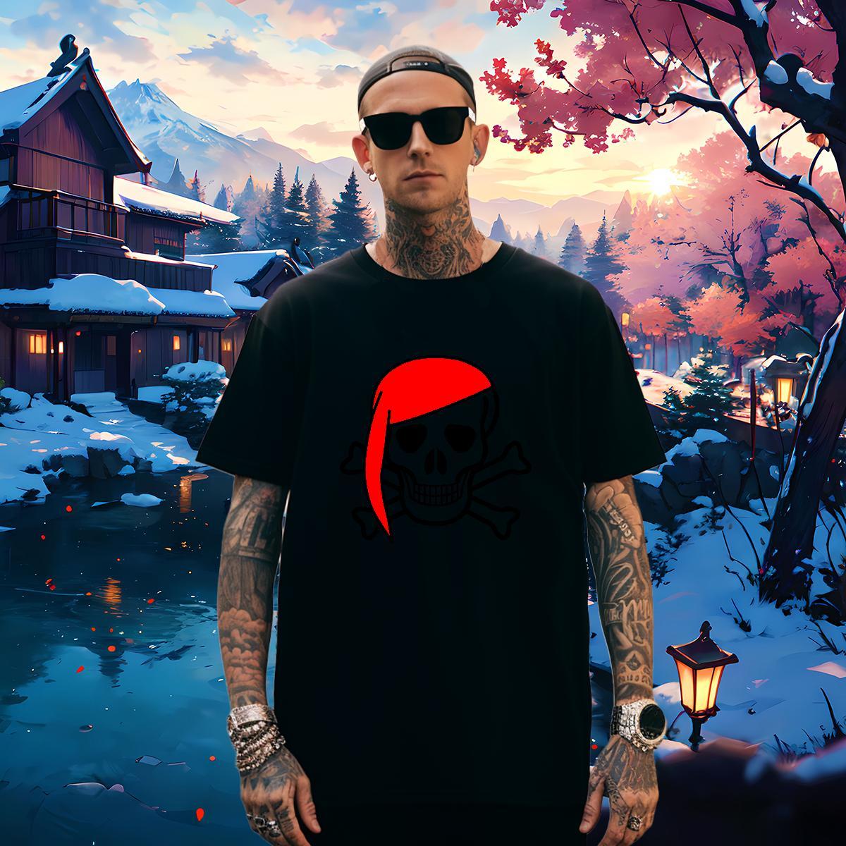 Cool Men T Shirts 230g Cotton skull Sports Casual Asian Size Short Sleeve Soft Men Clothes T-Shirt Classic Polos