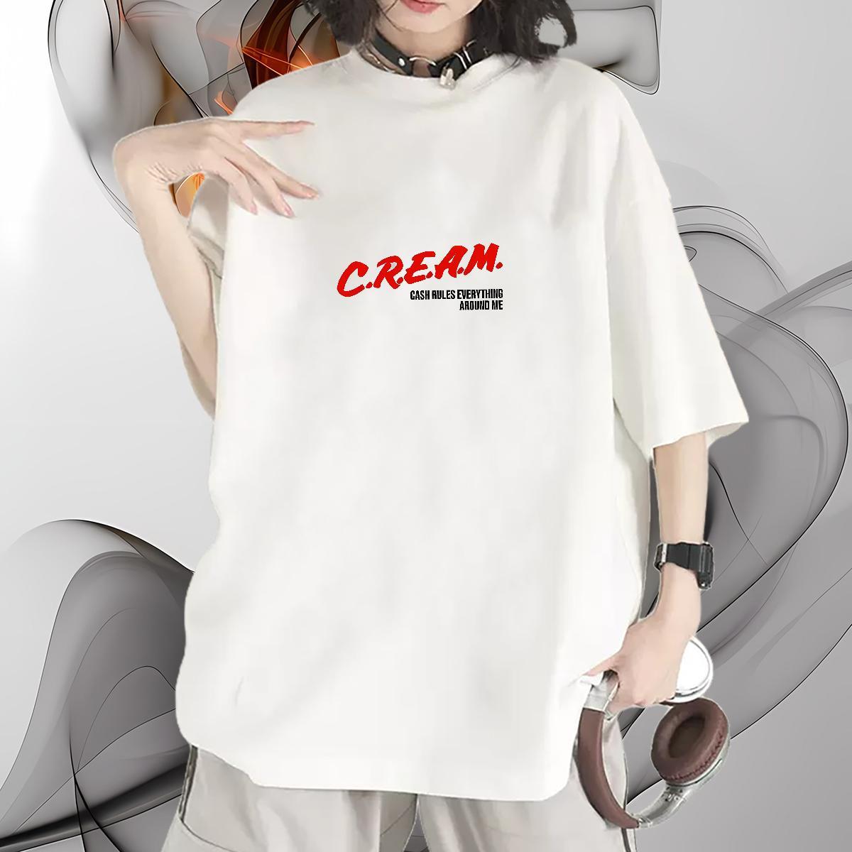 Popular Tshirt for Man Woman 230g Pure Cotton letter Daily Outfit Woman T Shirts Crew Neck DIY Logo Clothes Shirt