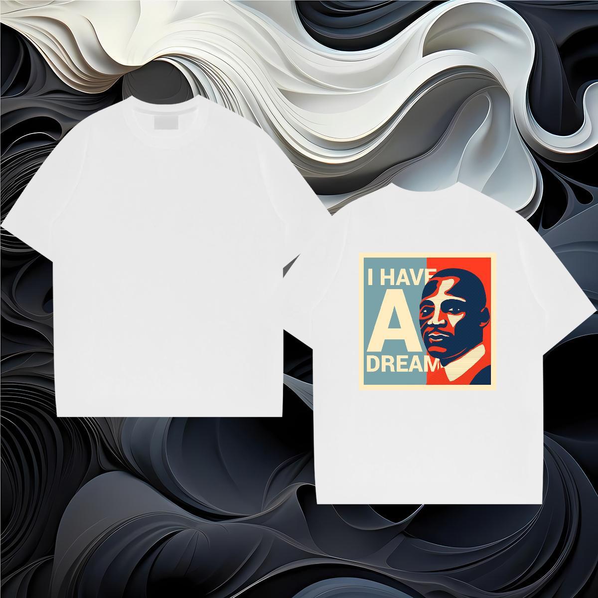 Free Shipping T-Shirts for Men 230g Pure Cotton letter Beach Custom Printed Breathable Short Sleeve Tshirts Classic Tops Shirt