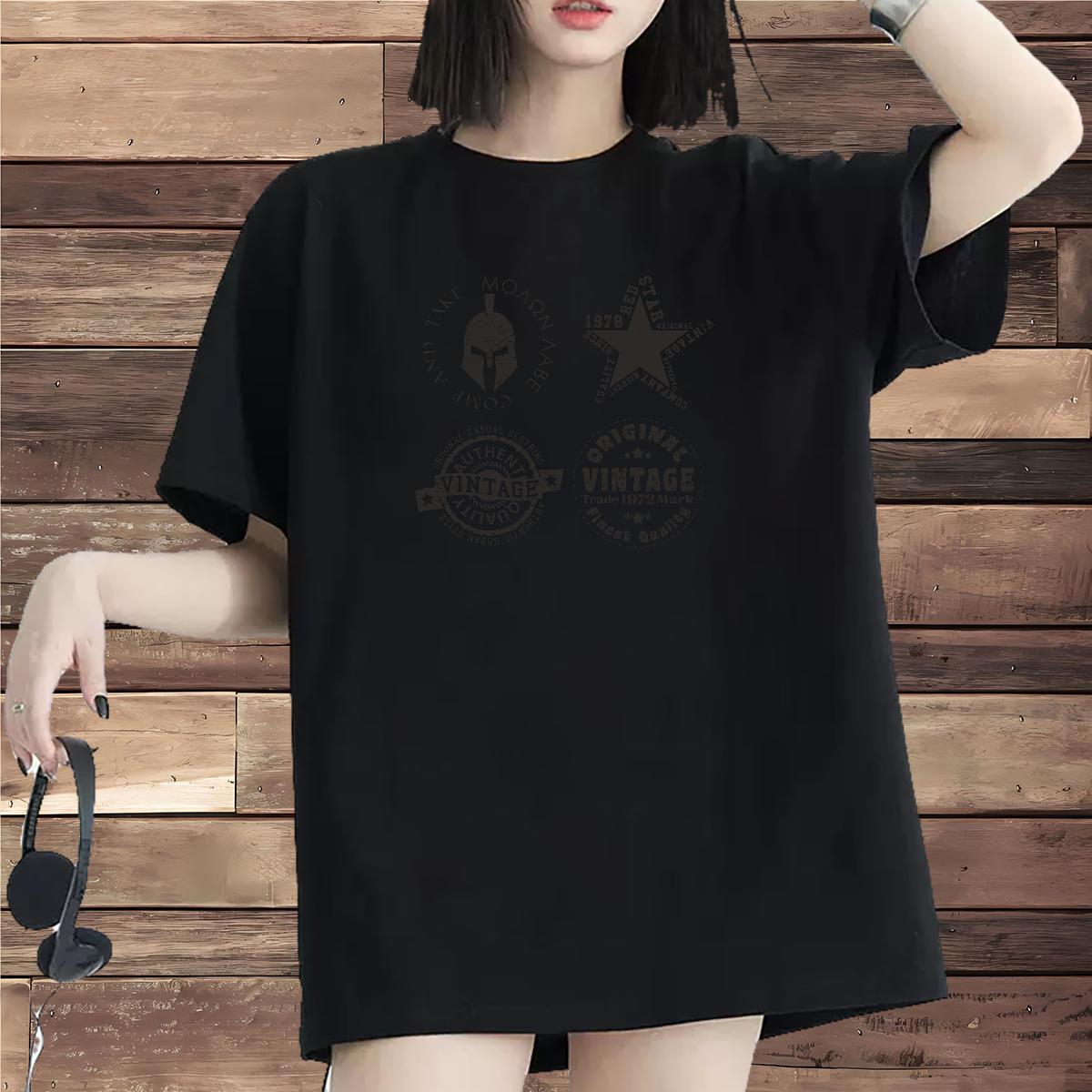 High quality Lady T shirt 230g Cotton letter Casual Women T Shirts Breathable Crew Neck Custom Printing Tops Tees