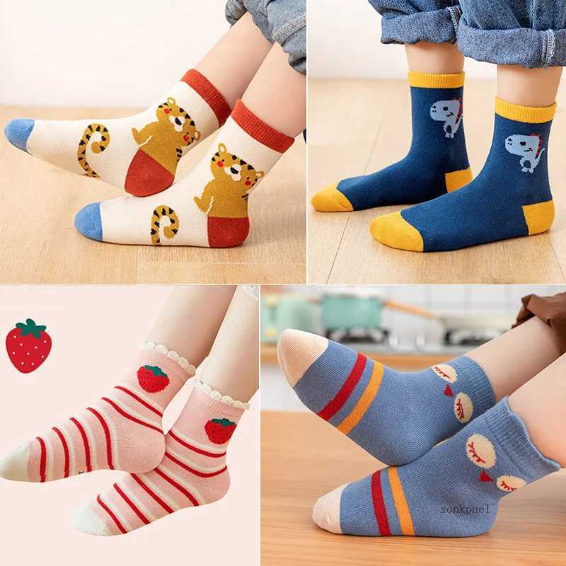 5Pairs Baby Socks Newborn Baby Boy Cute Short Sock 0-1-3-10Y Kids Cotton Toddler Cartoon Soft Childrens Sports Socks for Girls CL240824