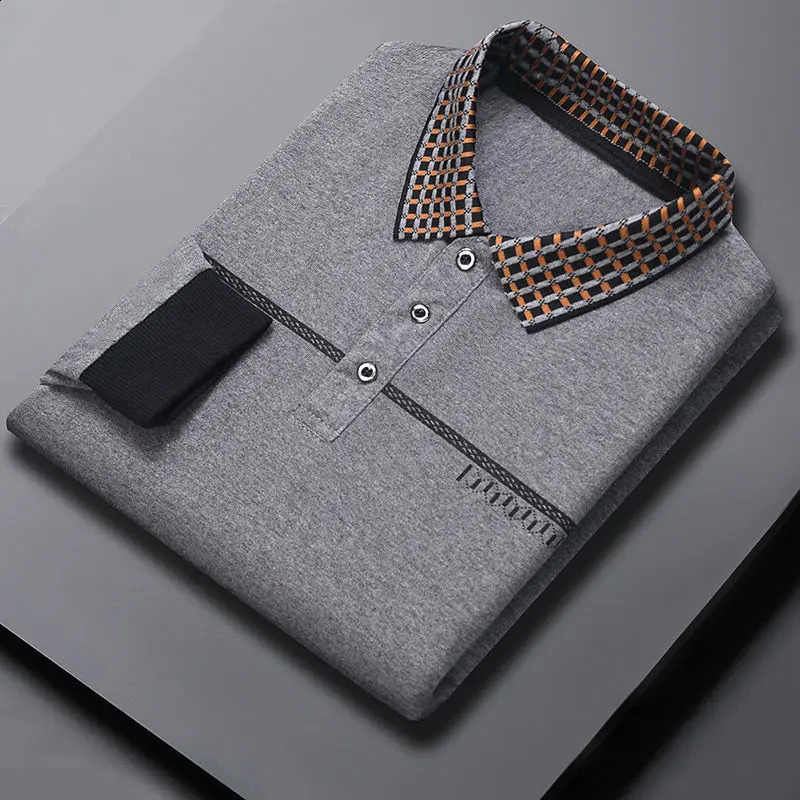 Fashion Lapel Button Business Striped Polo Shirts Mens Clothing Spring Loose Long Sleeve Casual Tops Korean Tee Shirt 240824