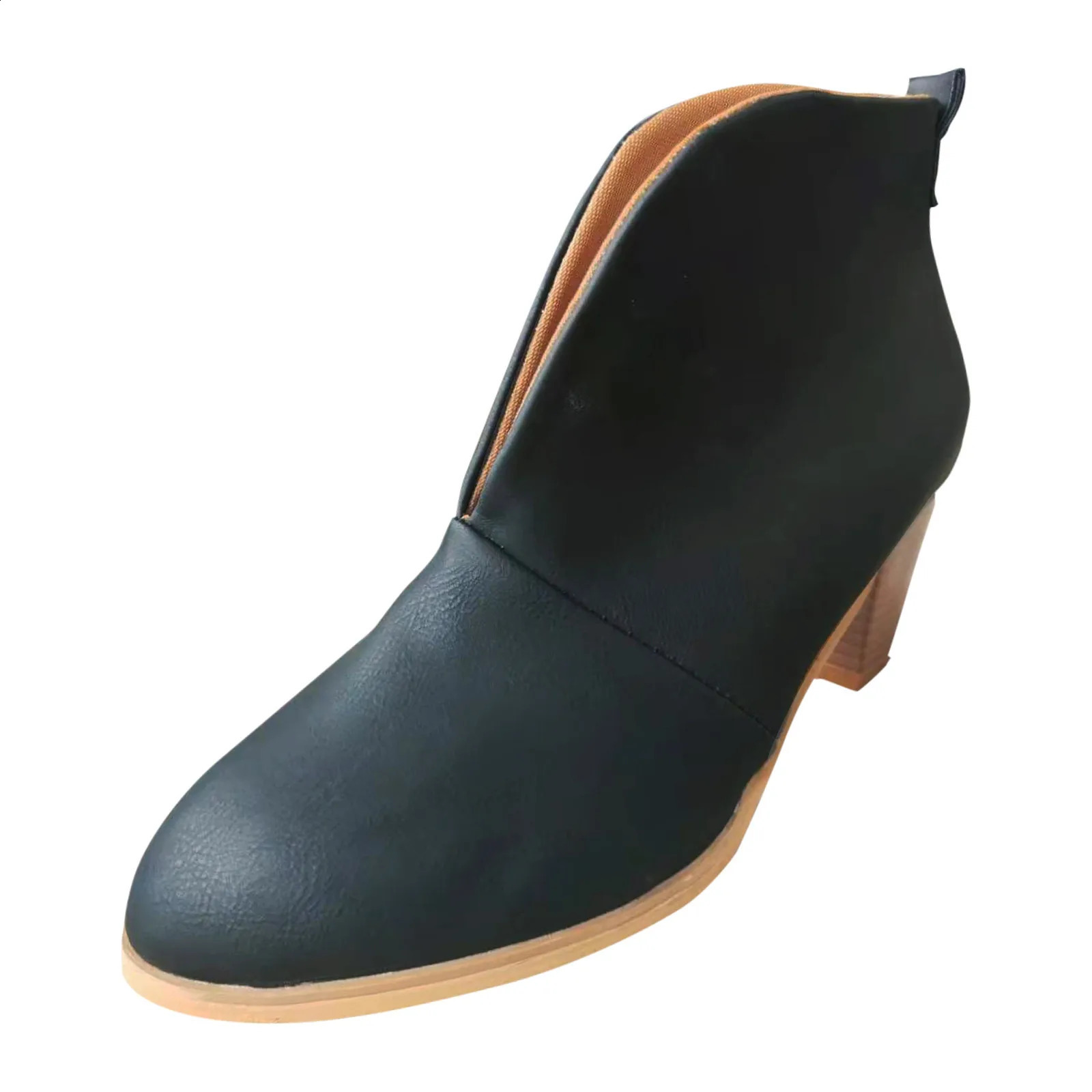 Womens split boots foot boots stacked foot boots womens Fahsion leather short boots temperature elegant flat shoes 240823