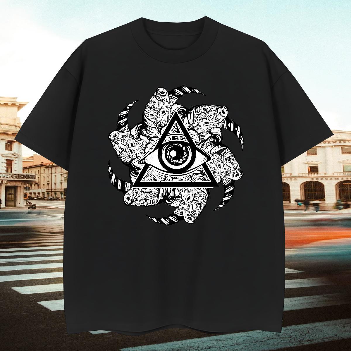 Wholesale T Shirt For Man 100% Cotton 230g eye of the devil Sport Customized Breathable Short Sleeve Men Tshirts DIY Customized Tees Shirts