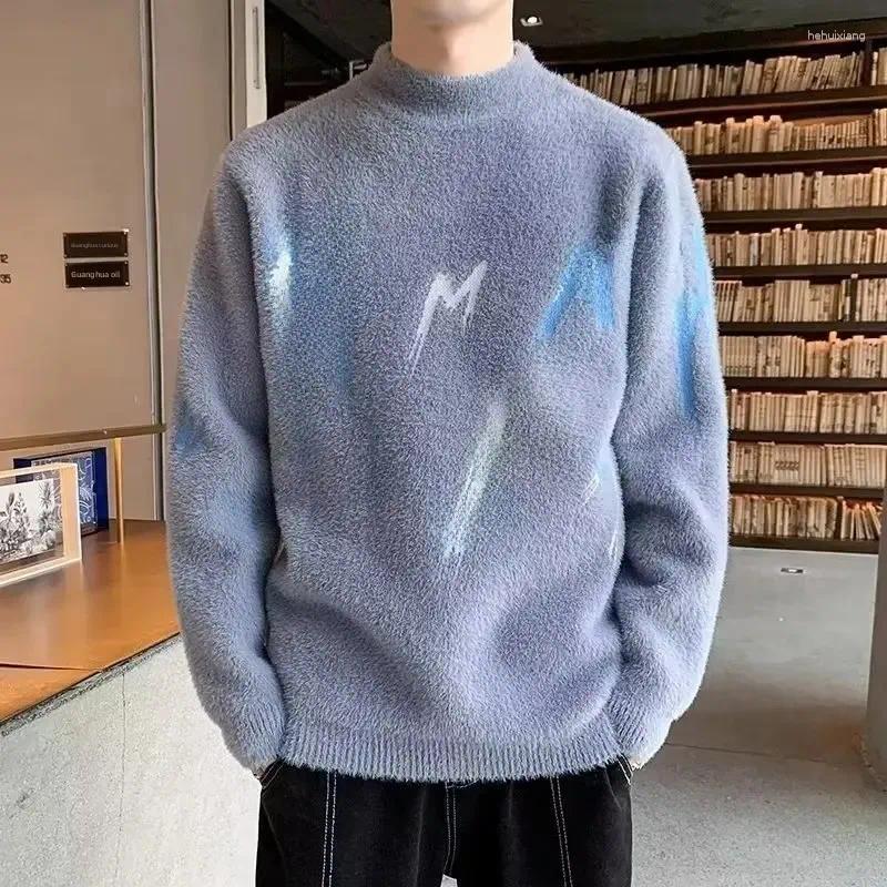 Men's Wool Blend Half-Zip Mock Neck Sweater: Trendy, Versatile Knitwear For Autumn/Winter