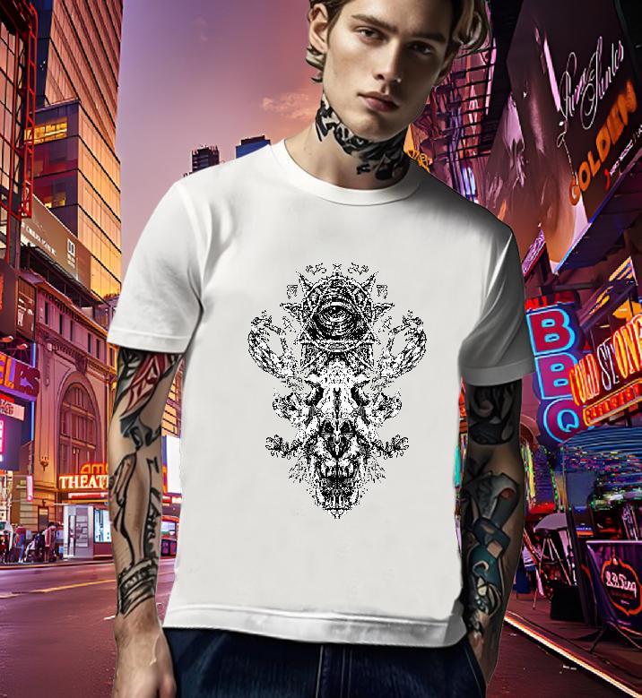 Free Shipping T shirt 230g Cotton eye of the devil Casual Daily Wear Custom Printed Breathable Men Tees Fashion Tops Shirt