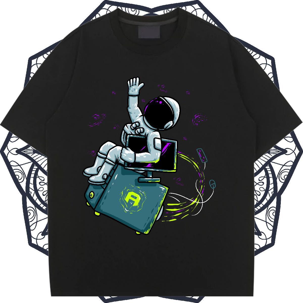 Designer Nice Women Tees 230g Cotton cosmonaut Street T-Shirts for Women Breathable Customized Tops Shirt