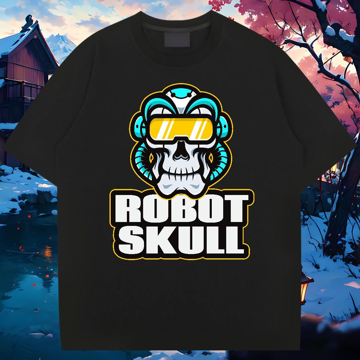Comfortable T Shirt For Man 230g Pure Cotton skull Casual Beach Oversized Breathable Short Sleeve Mens Tshirts Designer Fashion Tops