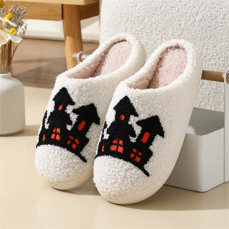 20+style Fashion Slippers Halloween skeleton Funny Casual Fluffy Slipper Women House Flats Cute Cartoon Designer Winter Shoes Girls Fashion Footwear L