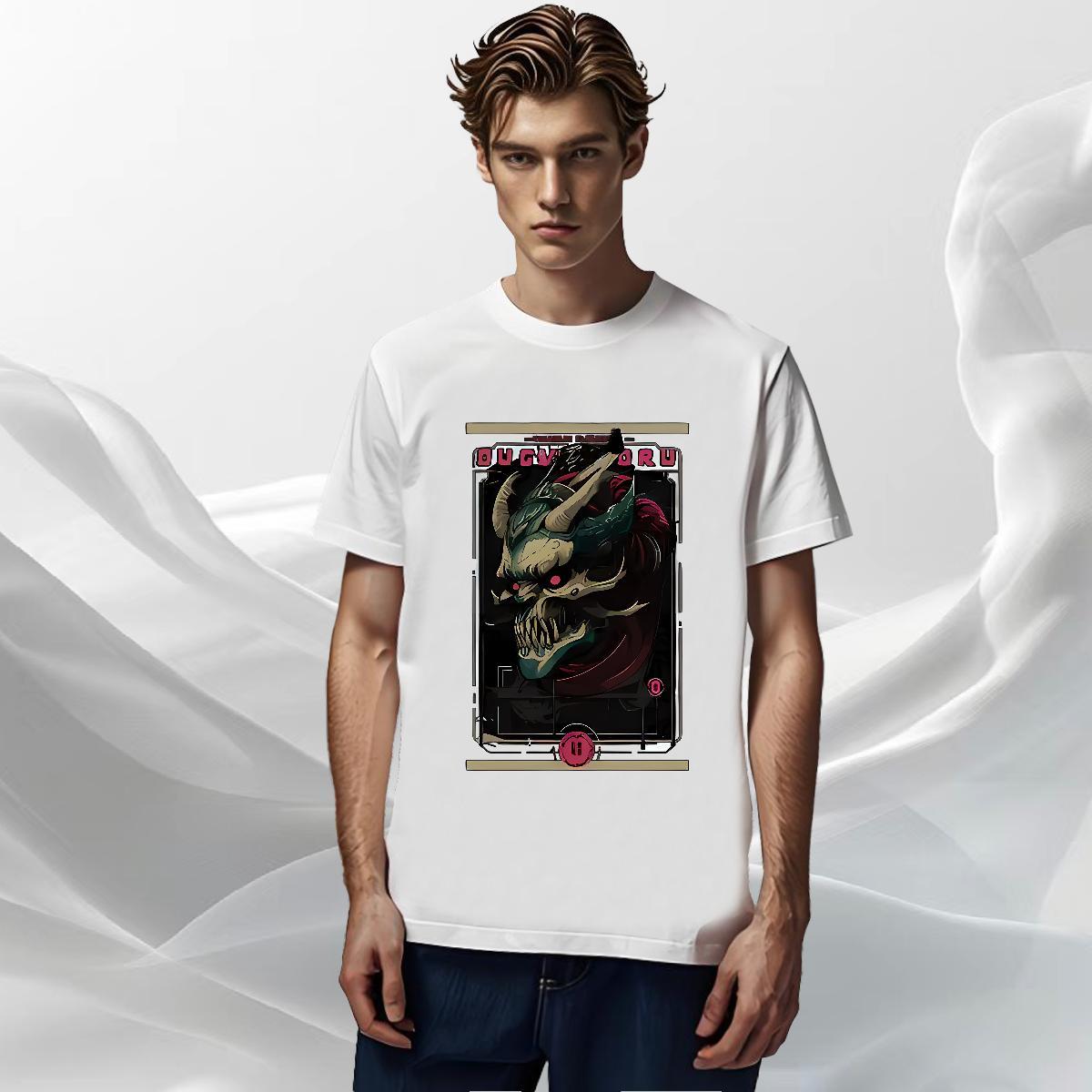 Cool T Shirts Men 230g Cotton skull Street Casual DIY Logo Oversized Pure Cotton Men Tshirts Factory Direct Top Tees