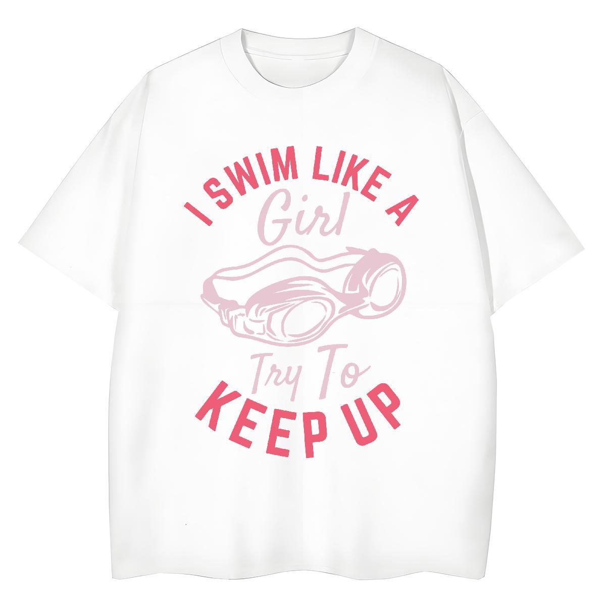 Comfortable Women Tshirts 230g 100% Cotton swim Sports Street Wear T shirt Breathable Short Sleeve Anime Clothes Shirt