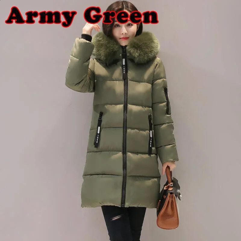 Womens warm hooded down jacket casual long sleeved winter outdoor zipper slim fit 240823