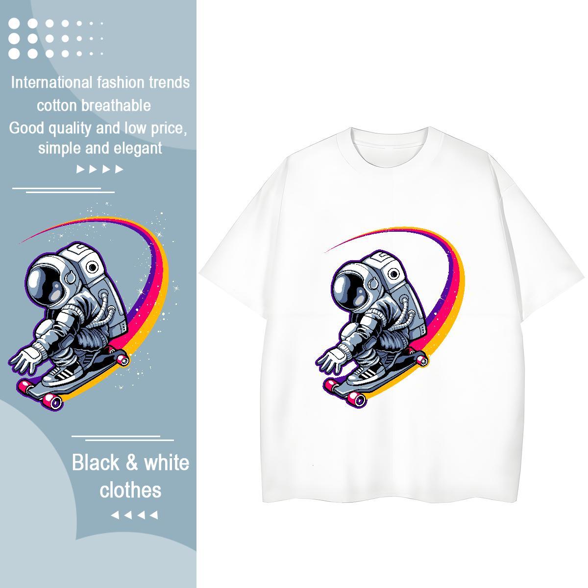 Free Shipping Women Tshirts 100% Cotton 230g universe Sport T Shirts Women Short sleeve Soft Cartoon Floral Printing Tee Shirt