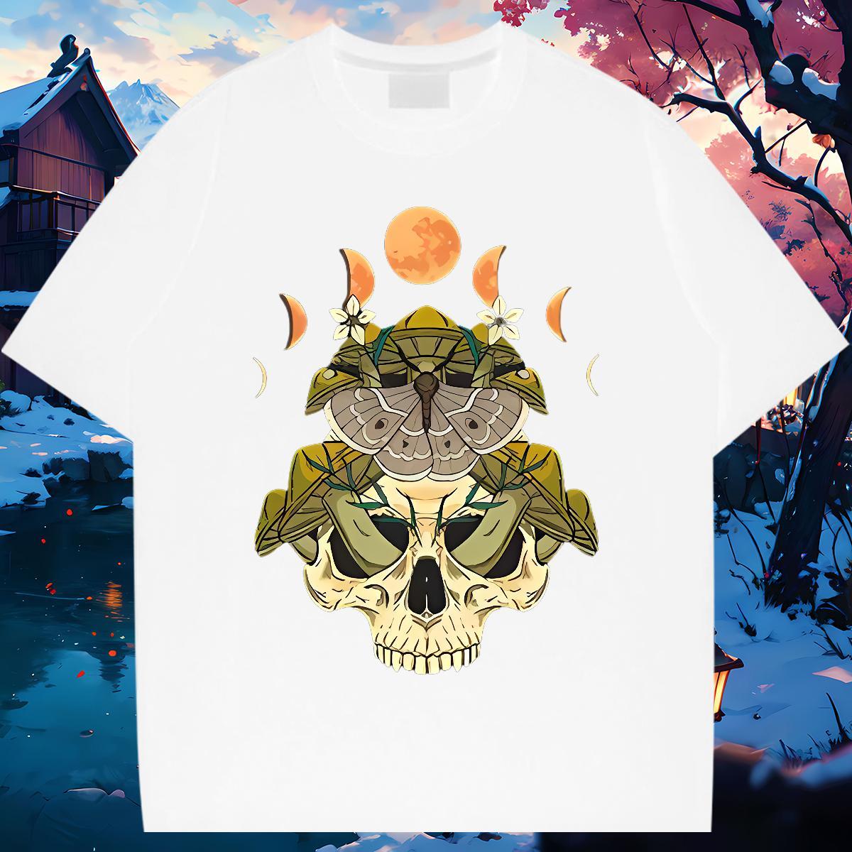 TOP Quality T Shirts Men 100% Cotton 230g mushroom Street DIY Logo Oversized Breathable Short Sleeve Tshirts Factory Direct Wear