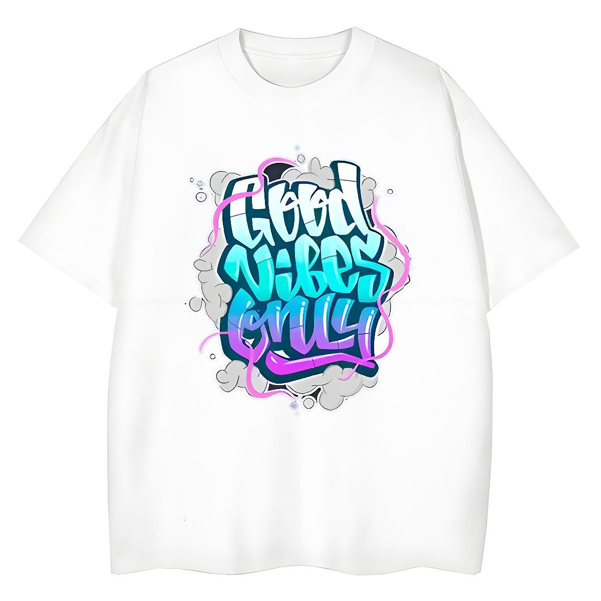 5A Unisex Tshirts 230g 100% Cotton letter Outdoor T Shirt For Woman Short Sleeve O-Neck DIY Anime Printed Clothes Shirt