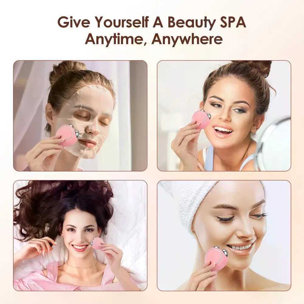 Portable Electric Face Lift Roller Massager EMS Microcurrent Sonic Vibration Facial Lifting Skin Tighten Massage Beauty Devices CL240825