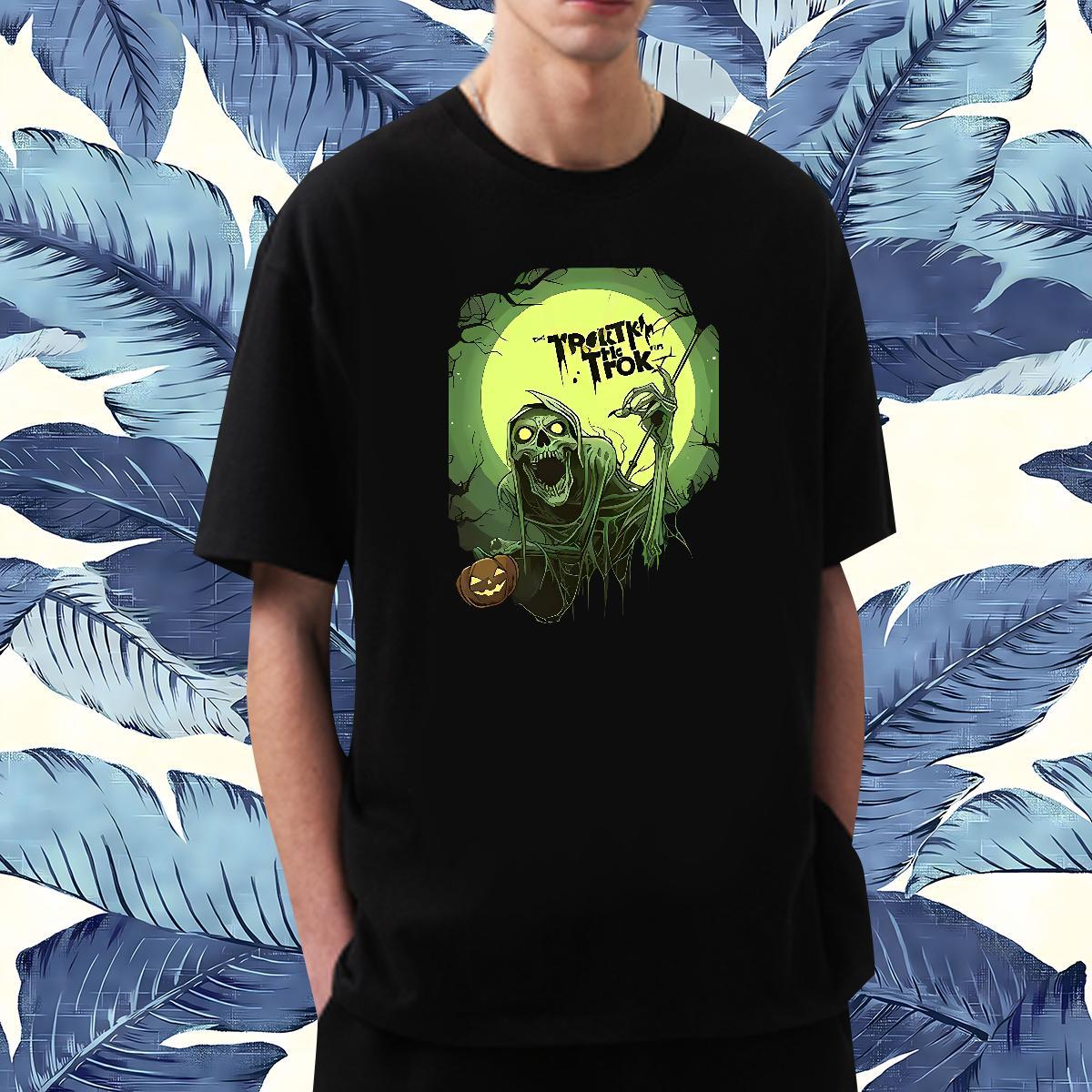 Loose Fit T shirt 100% Cotton 230g skull Hip Hop Street Black Oversized Round Neck Short Sleeve Tshirts New Designer Tops Tees