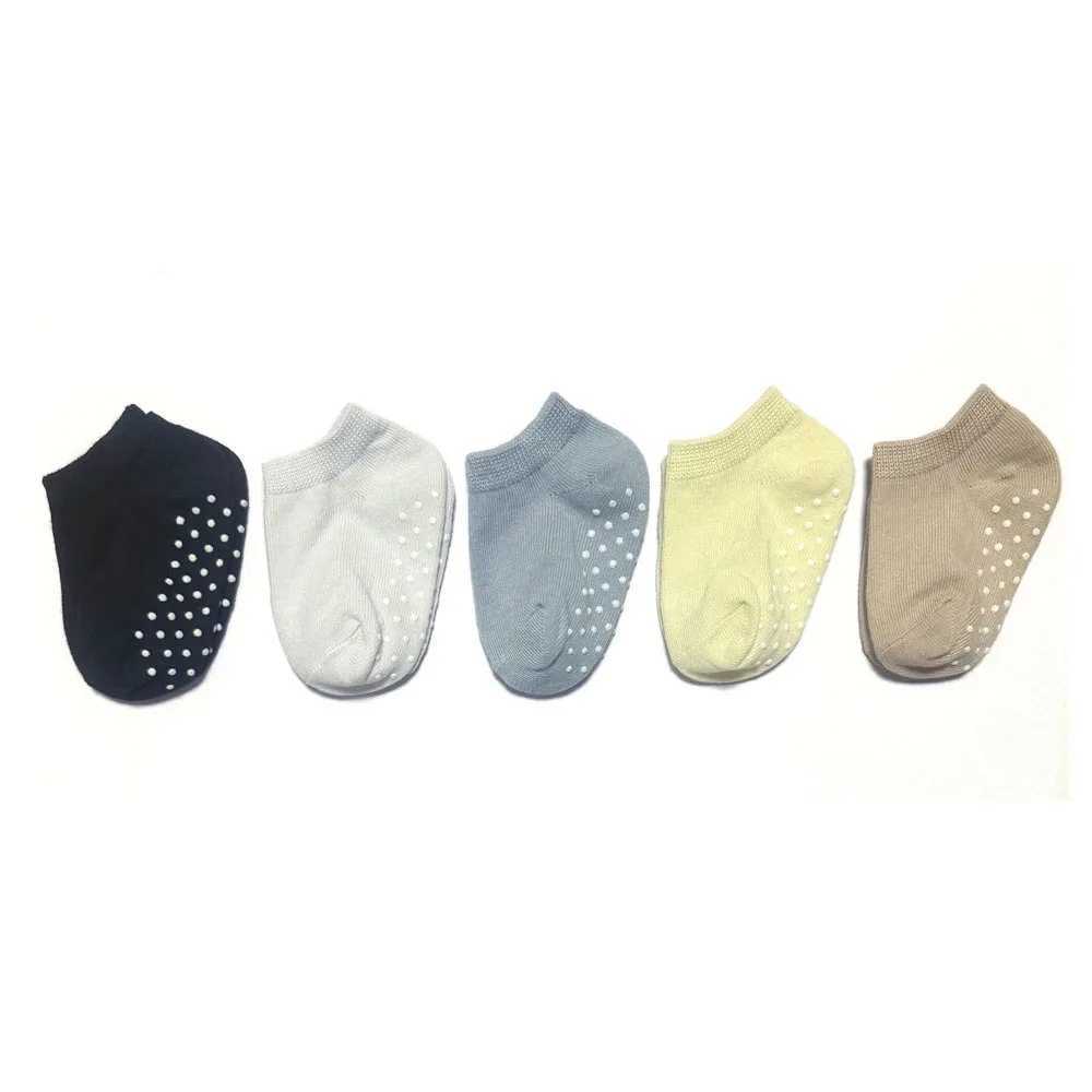 5 Pairs Kids Socks Non-slip Floor Socks For Toddler Baby Boys Girls White Ankle Socks CL240824