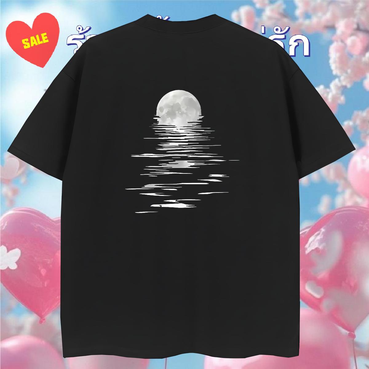 Popular Men T Shirts 230g Pure Cotton moon Hip Hop Street DIY Anime O Neck Short Sleeves Tshirts Customized Polos