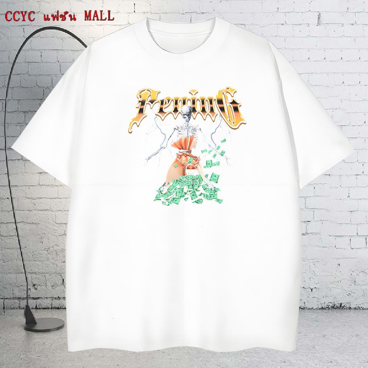 Cool Men T Shirts 230g Pure Cotton skull Daily Outfit Asian Size Breathable Soft Mens Tshirts Wholesale Wear