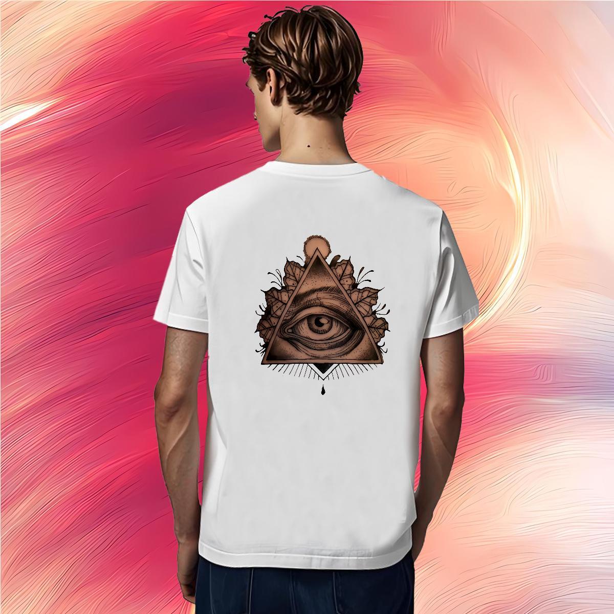 Free Shipping Men T Shirts 230g Cotton eye of the devil Hip Hop Street Custom Printing O Neck Short Sleeves Tshirts Casual New Tees Shirts