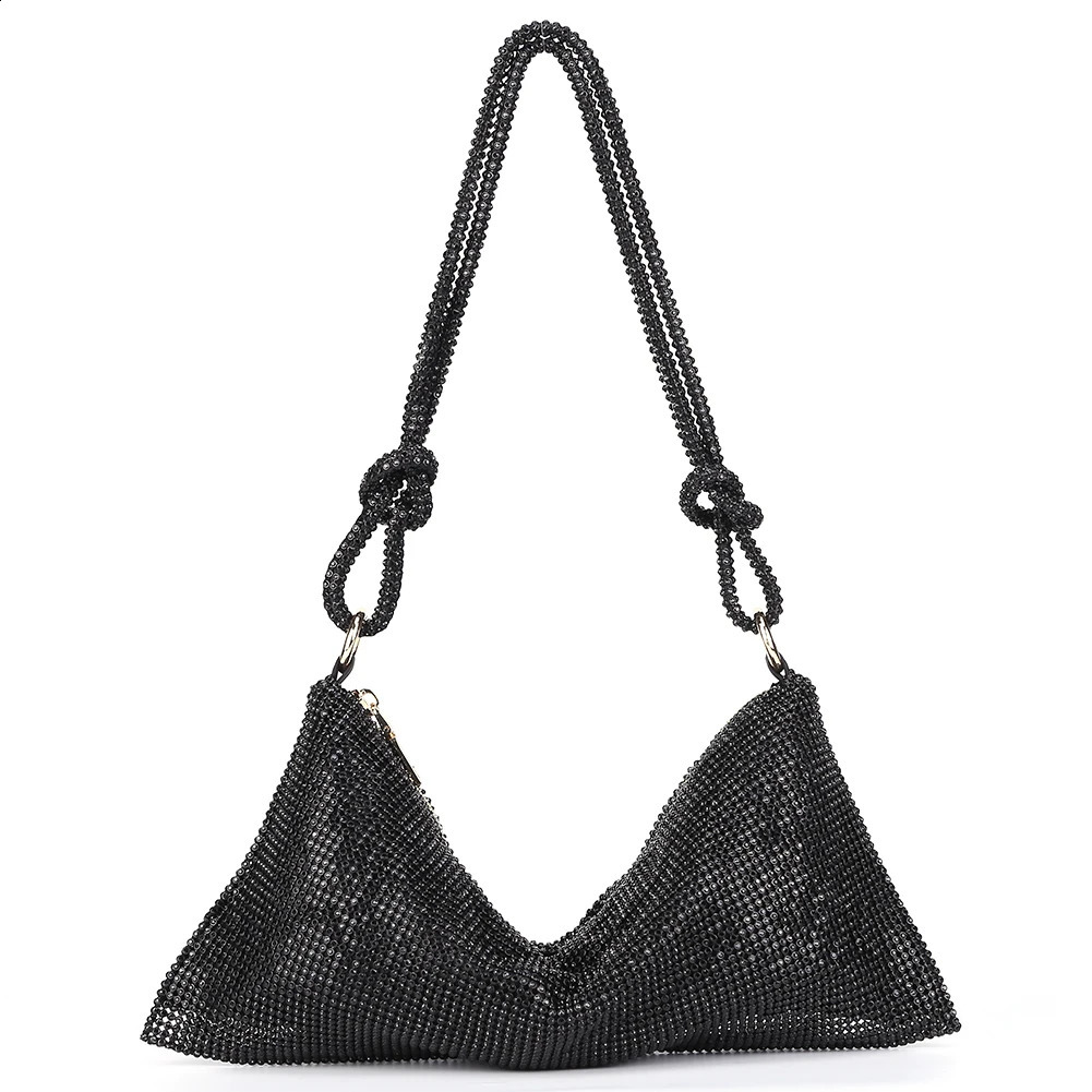 Womens Bag er Evening Clutch Bag Top Handle Hobo Shoulder Bags for Women Shiny Rhinestones Purses and Handbag 240823