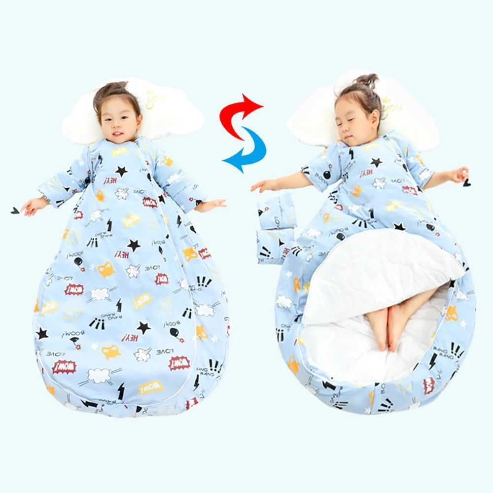 Sleeping Bag For Children 2.5Tog Baby Sleeping Bag Winter Thick Detachable Sleeves Anti-Kick Blanket Infant Quilt Sleepwear M240824