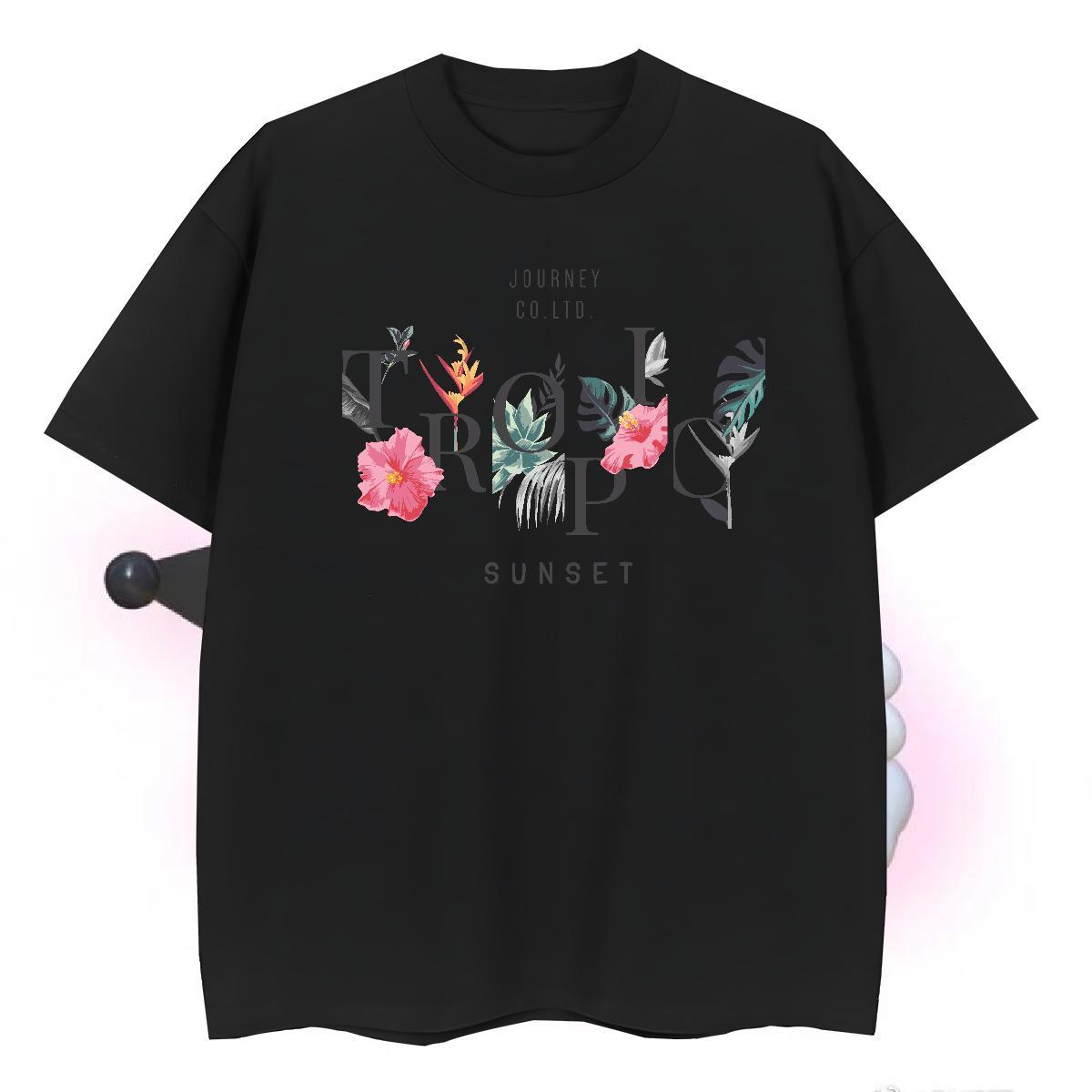 Cool T-Shirts 100% Cotton 230g letter Summer Casual Asian Size Breathable Short Sleeve Men Tshirts New Clothings