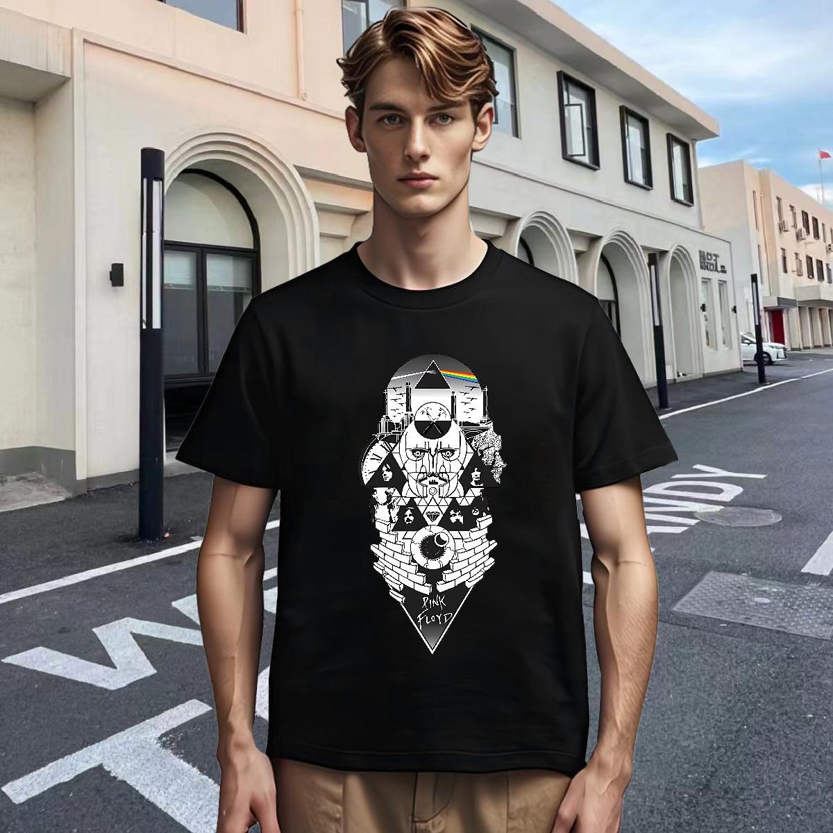 Loose Fit Man T Shirts 230g Cotton eye of the devil Spring Summer Custom Big Size Short Sleeve Soft Men Tshirts Fashion New Tops