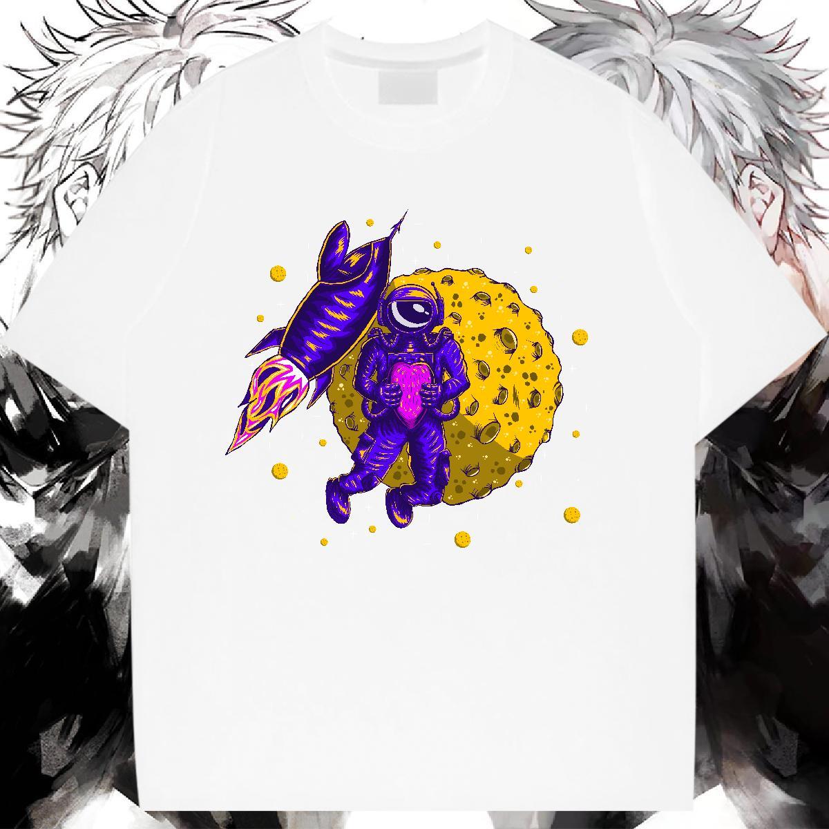 Designer Lady T shirt 230g 100% Cotton cosmonaut Home Outdoor Women T Shirts Round Neck Short Sleeve Custom Print Plus Size Tees Shirts