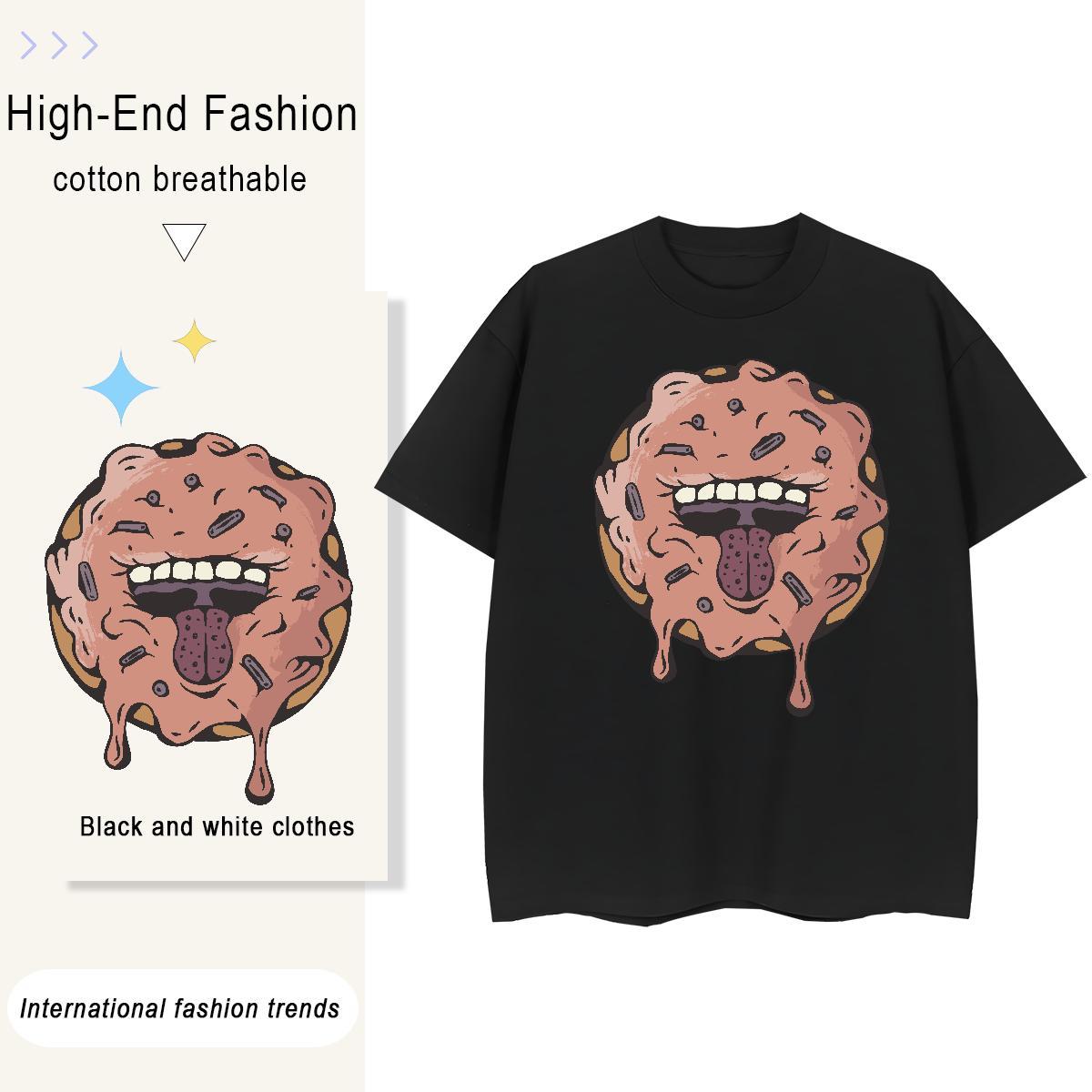 DIY Tshirt for Man Woman monster Street wear Hip Hop 100% Cotton 230g Tee Shirt Breathable Crew Neck Loose Fit T-Shirts for Men Custom Big Size