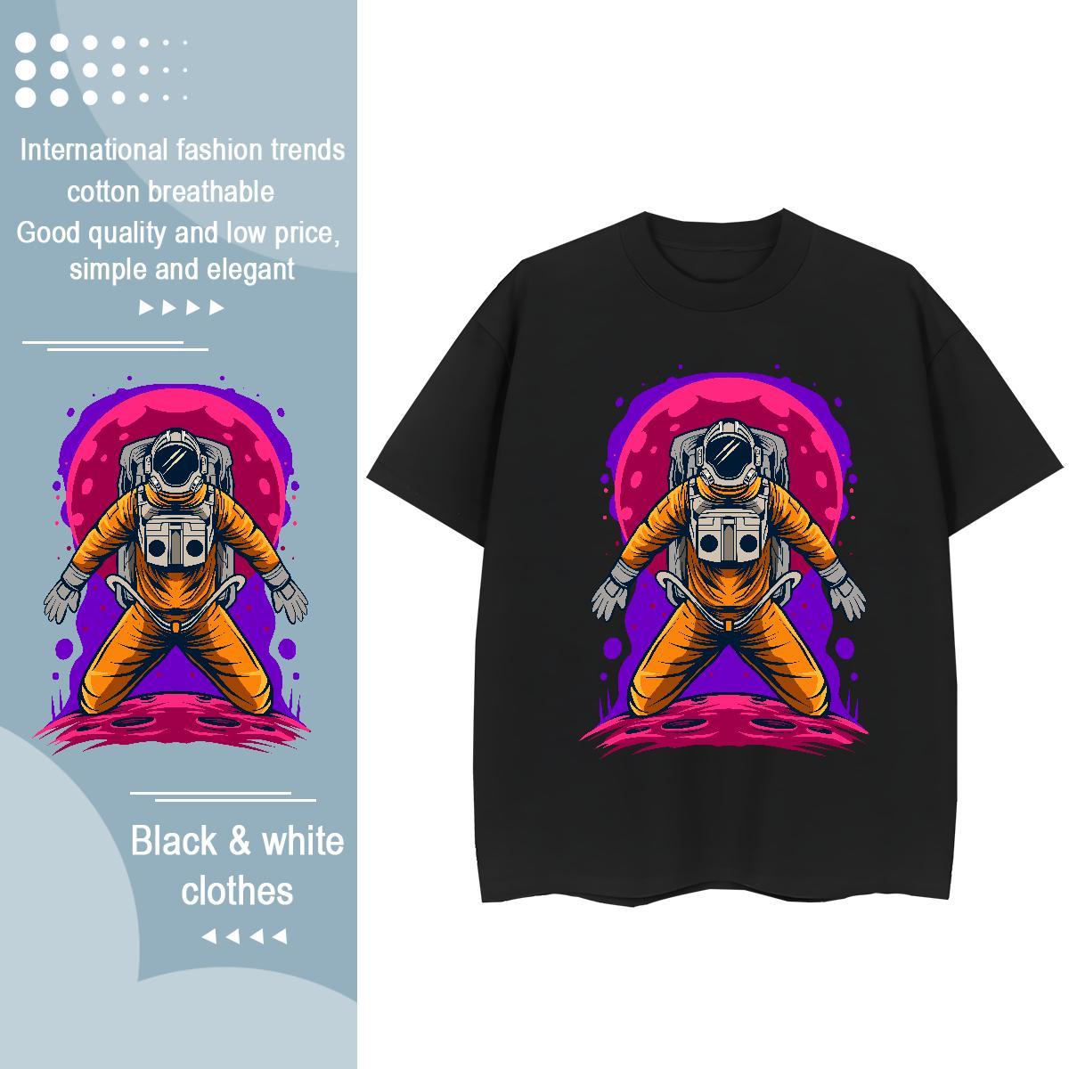 Free Shipping Women Tees 230g Cotton universe High Street Hip Hop Womens T Shirts Breathable DIY Anime Clothings