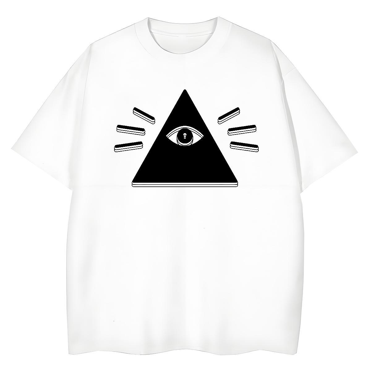 TOP Quality T-Shirts 230g Pure Cotton eye of the devil Casual Beach Customized Breathable Short Sleeve Mens Tshirts Casual New Clothings