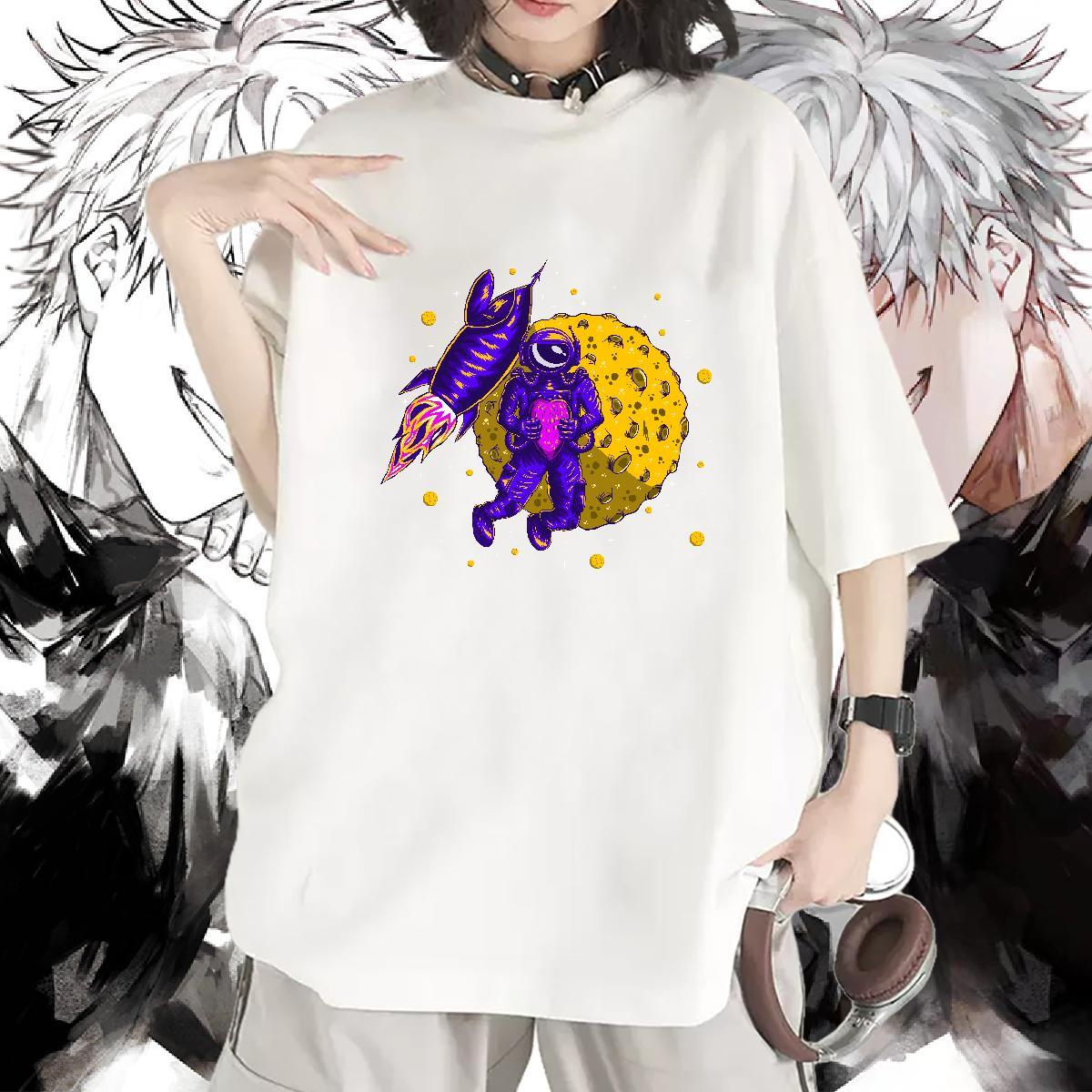 Designer Lady T shirt 230g 100% Cotton cosmonaut Home Outdoor Women T Shirts Round Neck Short Sleeve Custom Print Plus Size Tees Shirts