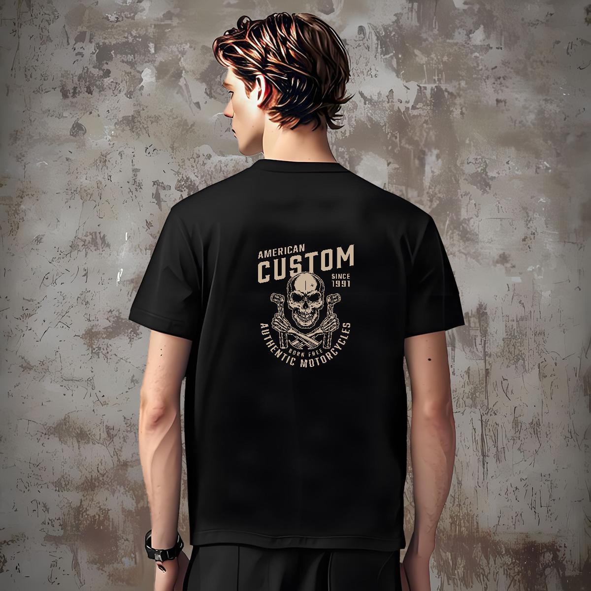 TOP Quality Man T Shirts 230g Pure Cotton skull Street Wear Custom Cartoon Breathable Soft Couples T Shirts New Designer Tops Tees