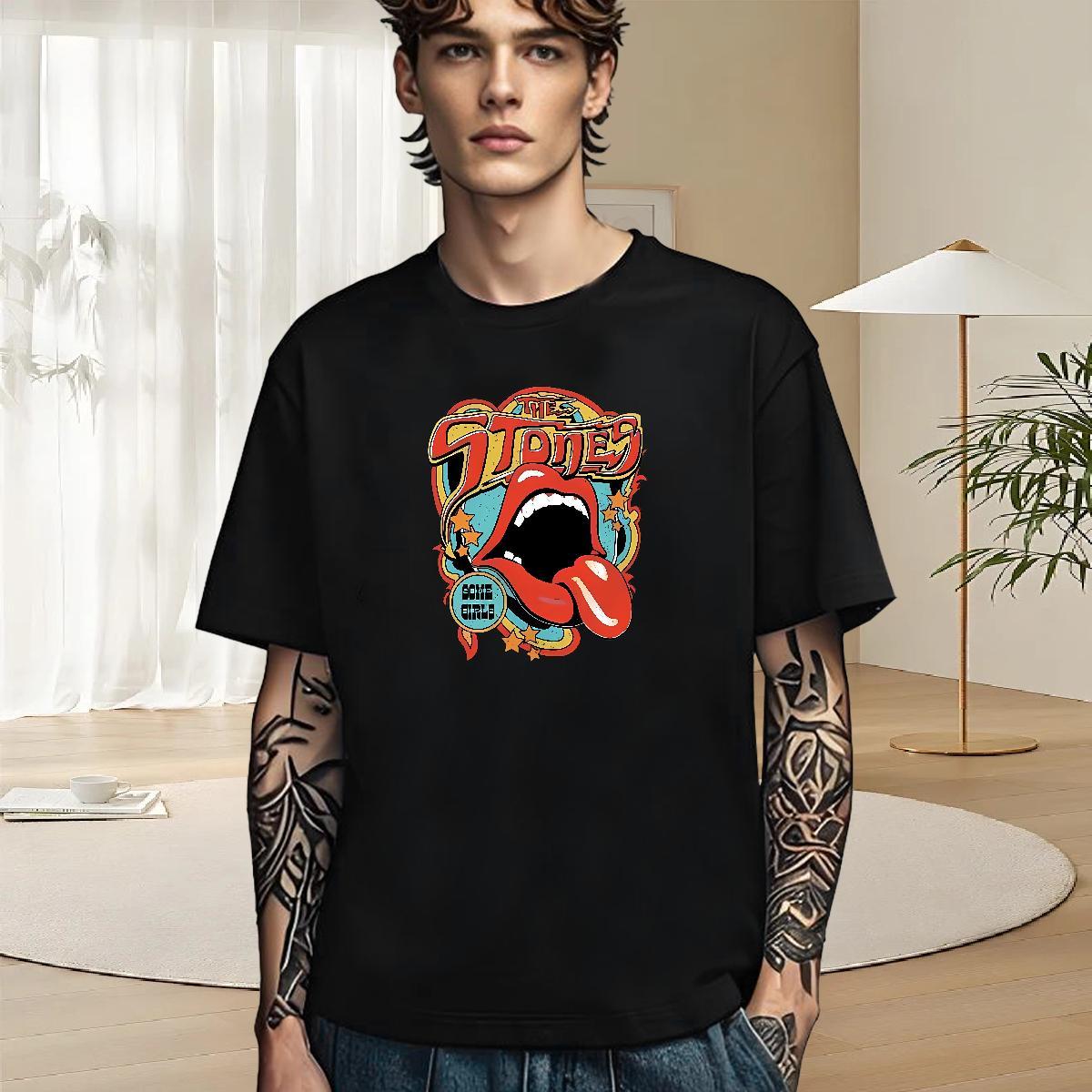 Cool Design T-Shirts 100% Cotton 230g mouse Hip Hop Street Skull Breathable Crew Neck Couples T Shirts Free Shipping Tees Shirts